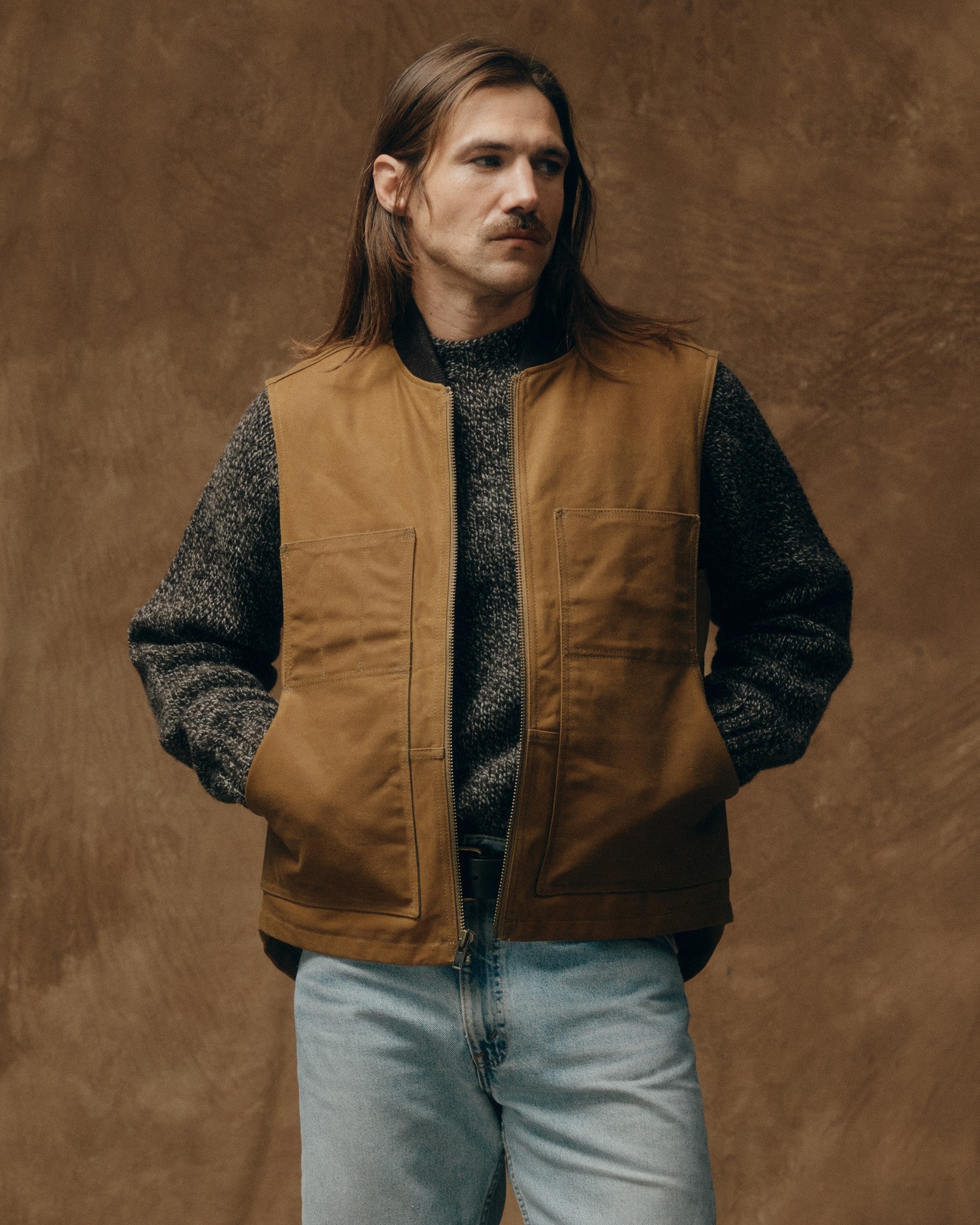 Tin Cloth Insulated Work Vest - Dark Tan