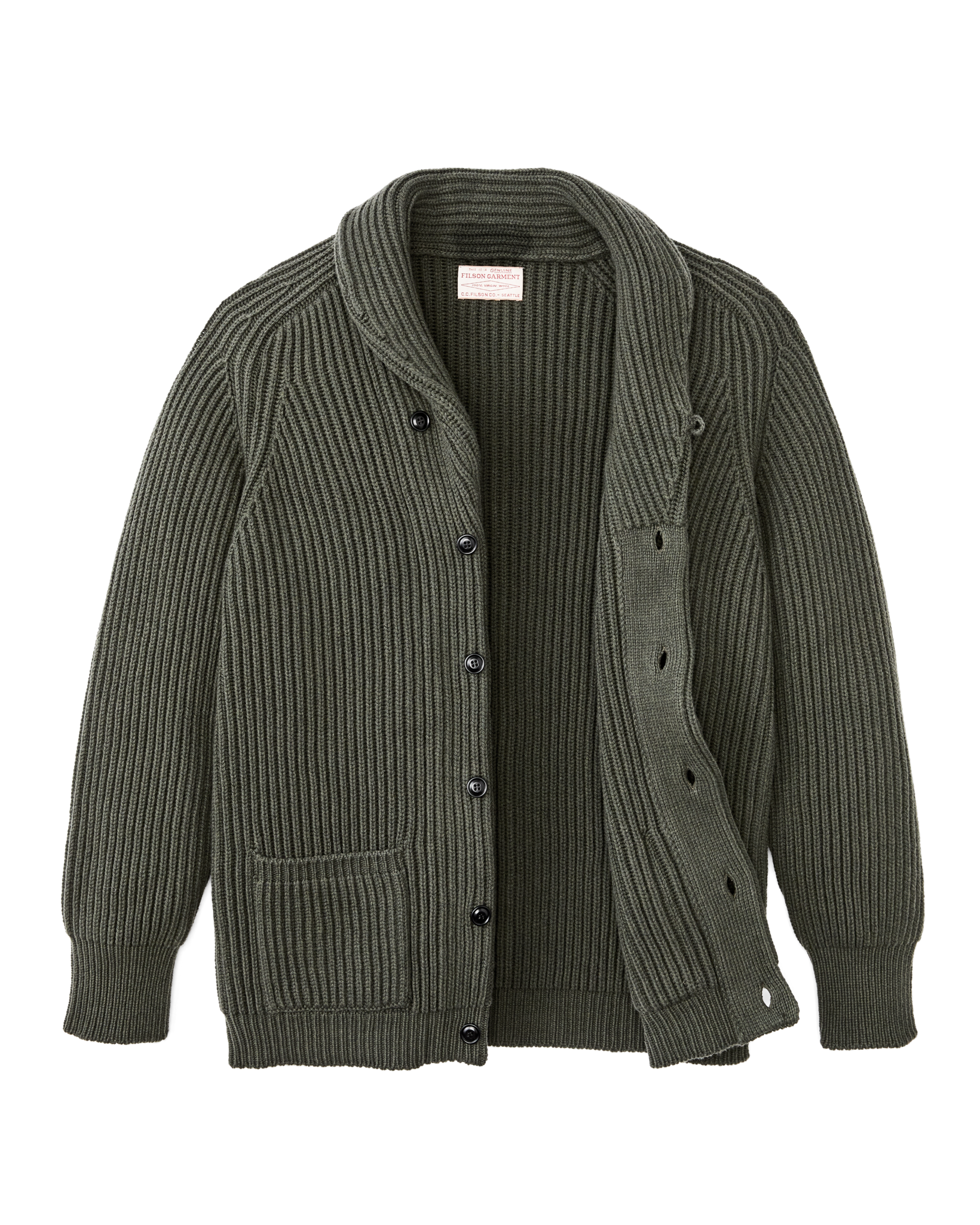 Bristol Cardigan Sweater - Forest Green Heather - Image 3